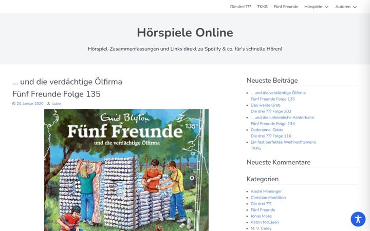 Screenshot of hoerspiele.online