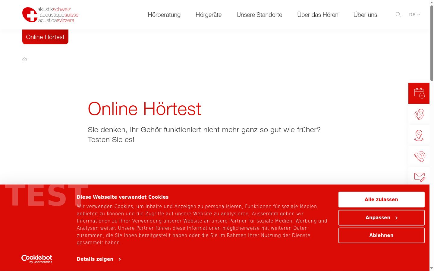 Screenshot del banner di consenso mostrato prima di qualsiasi interazione