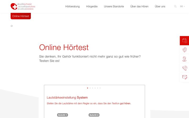 Screenshot of hoertest.ch