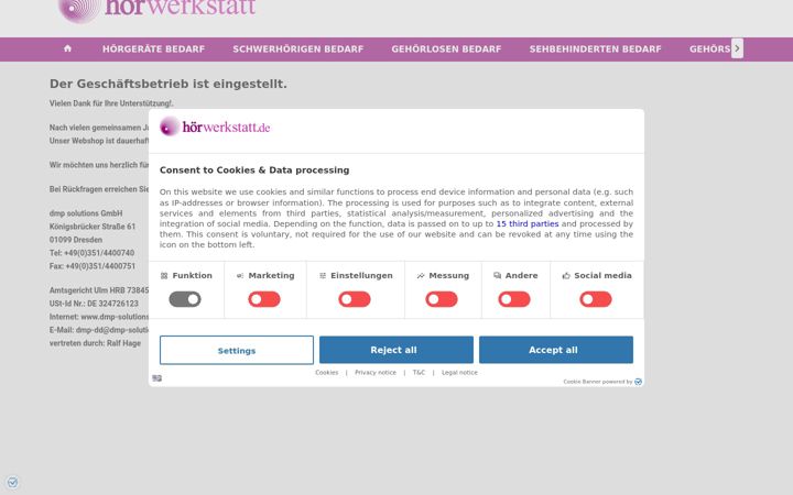 Screenshot ta' hoerwerkstatt.de