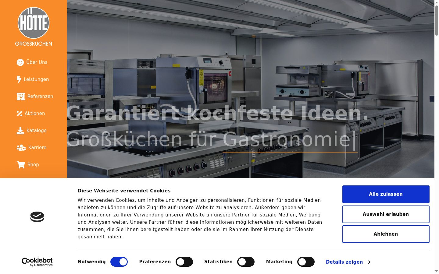 Screenshot des Einwilligungsbanners vor jeglicher Interaktion