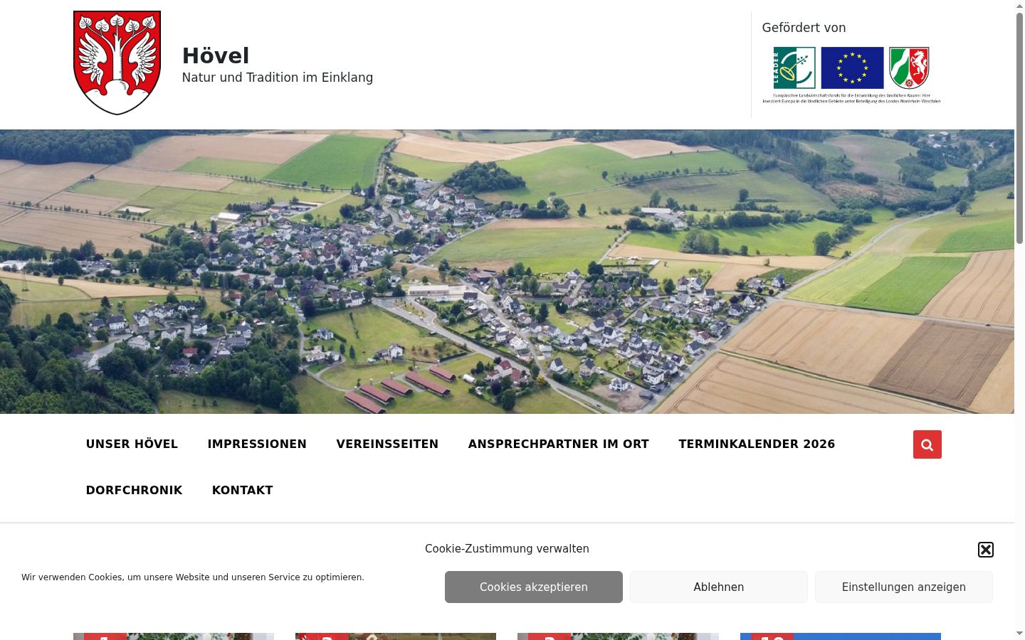 Screenshot des Einwilligungsbanners vor jeglicher Interaktion