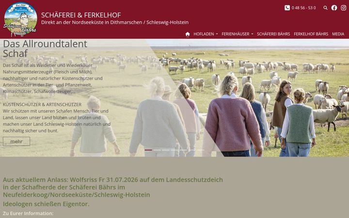 Screenshot of hof-baehrs.de