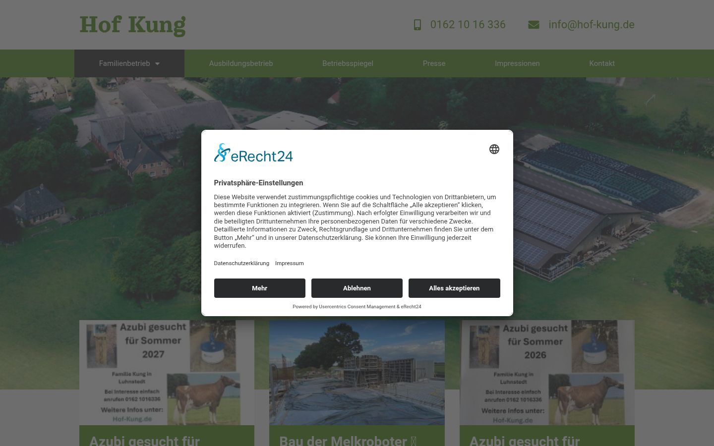 Screenshot van de toestemmingsbanner zoals getoond vóór enige interactie