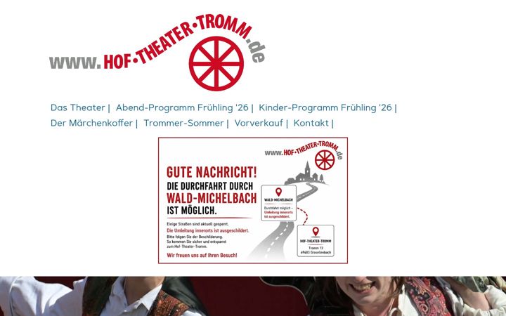 Screenshot of hof-theater-tromm.de