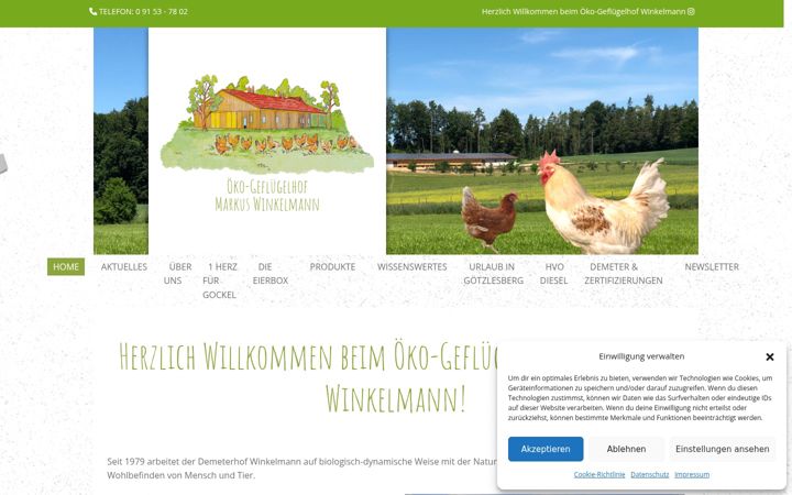 Screenshot of hof-winkelmann.de