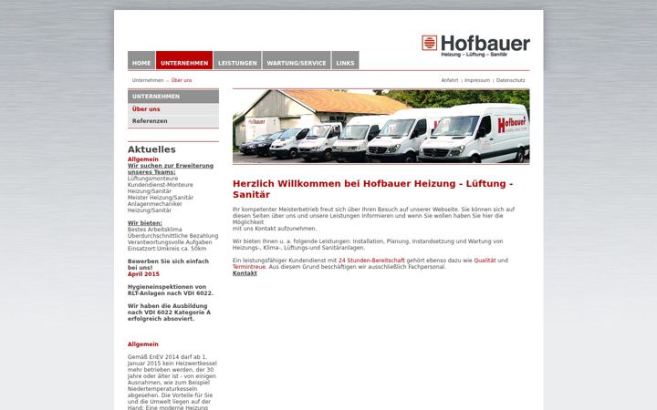 Screenshot of hofbauer-haustechnik.de