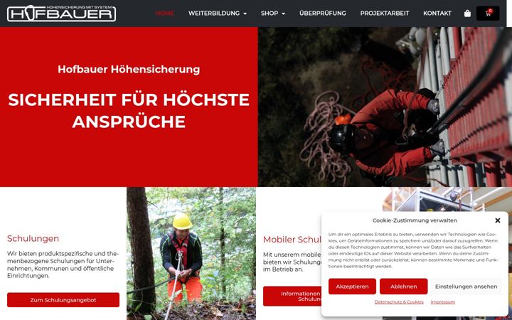 Screenshot of hofbauer-hoehensicherung.at