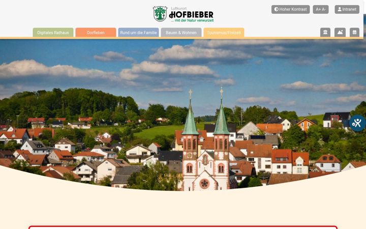 Screenshot of hofbieber.de
