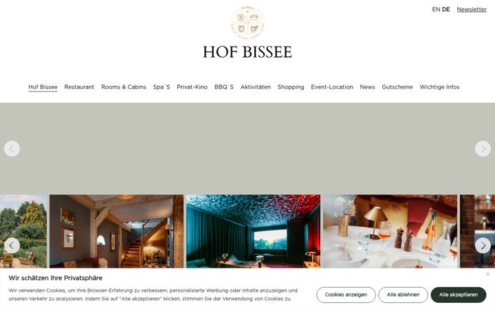 Screenshot of hofbissee.de