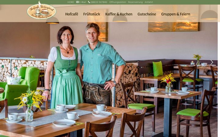 Screenshot of hofcafe-unterguenzl.de