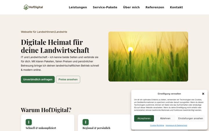 Screenshot of hofdigital.de