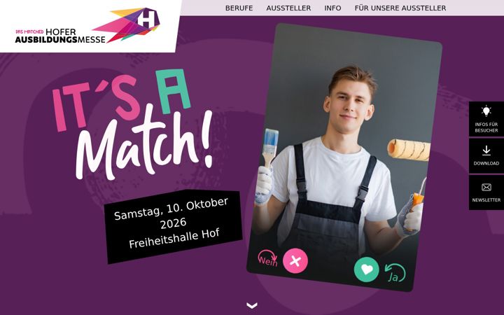 Screenshot of hofer-ausbildungsmesse.de
