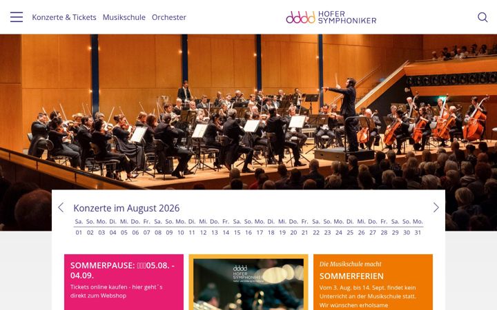 Screenshot of hofer-symphoniker.de