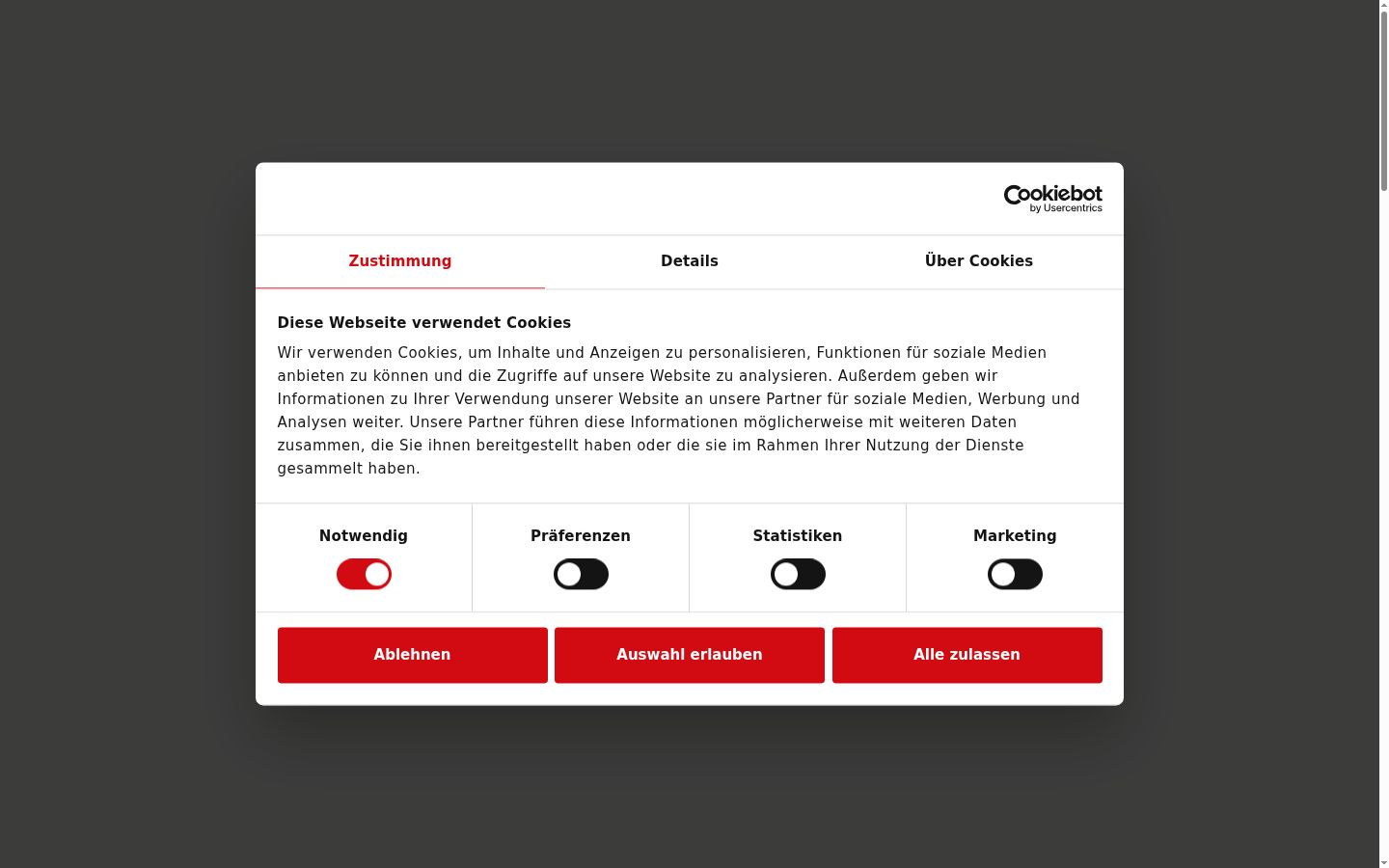 Capture d'écran de la bannière de consentement affichée avant toute interaction