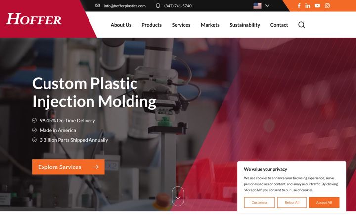 Screenshot of hofferplastics.com