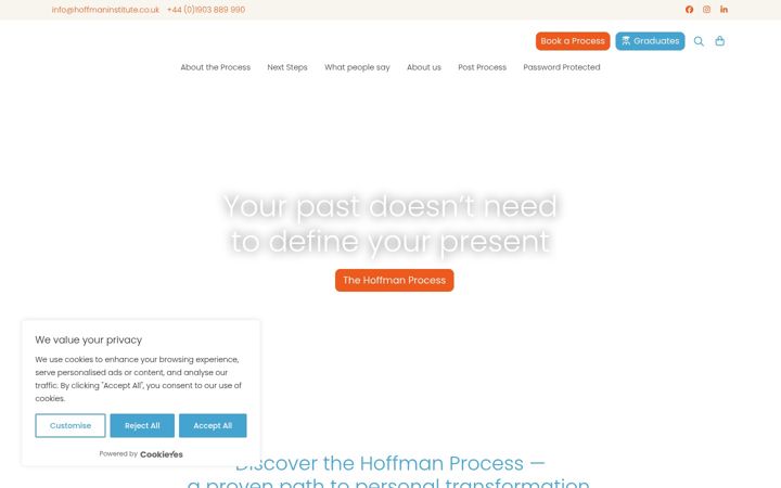 Screenshot of hoffmaninstitute.co.uk