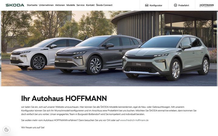 Screenshot of hoffmann-bottendorf.skoda-auto.de