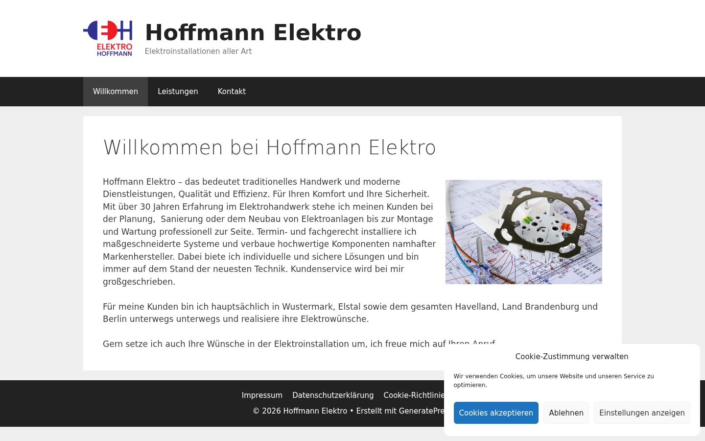 Screenshot des Einwilligungsbanners vor jeglicher Interaktion