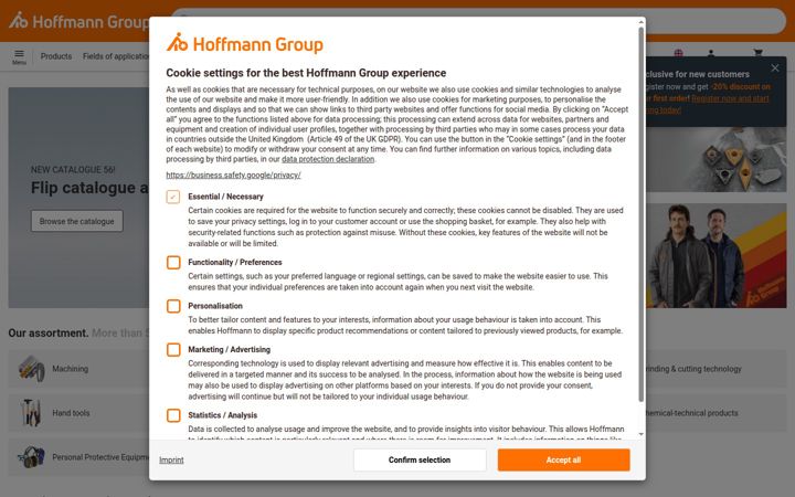 Screenshot of hoffmann-group.com