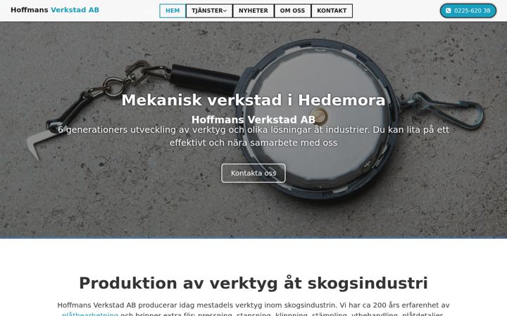 Screenshot of hoffmansverkstad.se