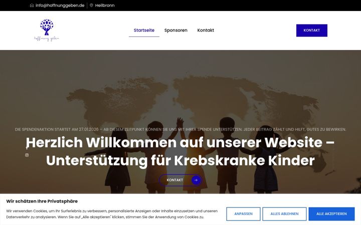 Screenshot of hoffnunggeben.de