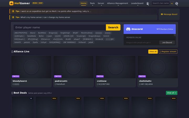 Screenshot of hofgamer.com