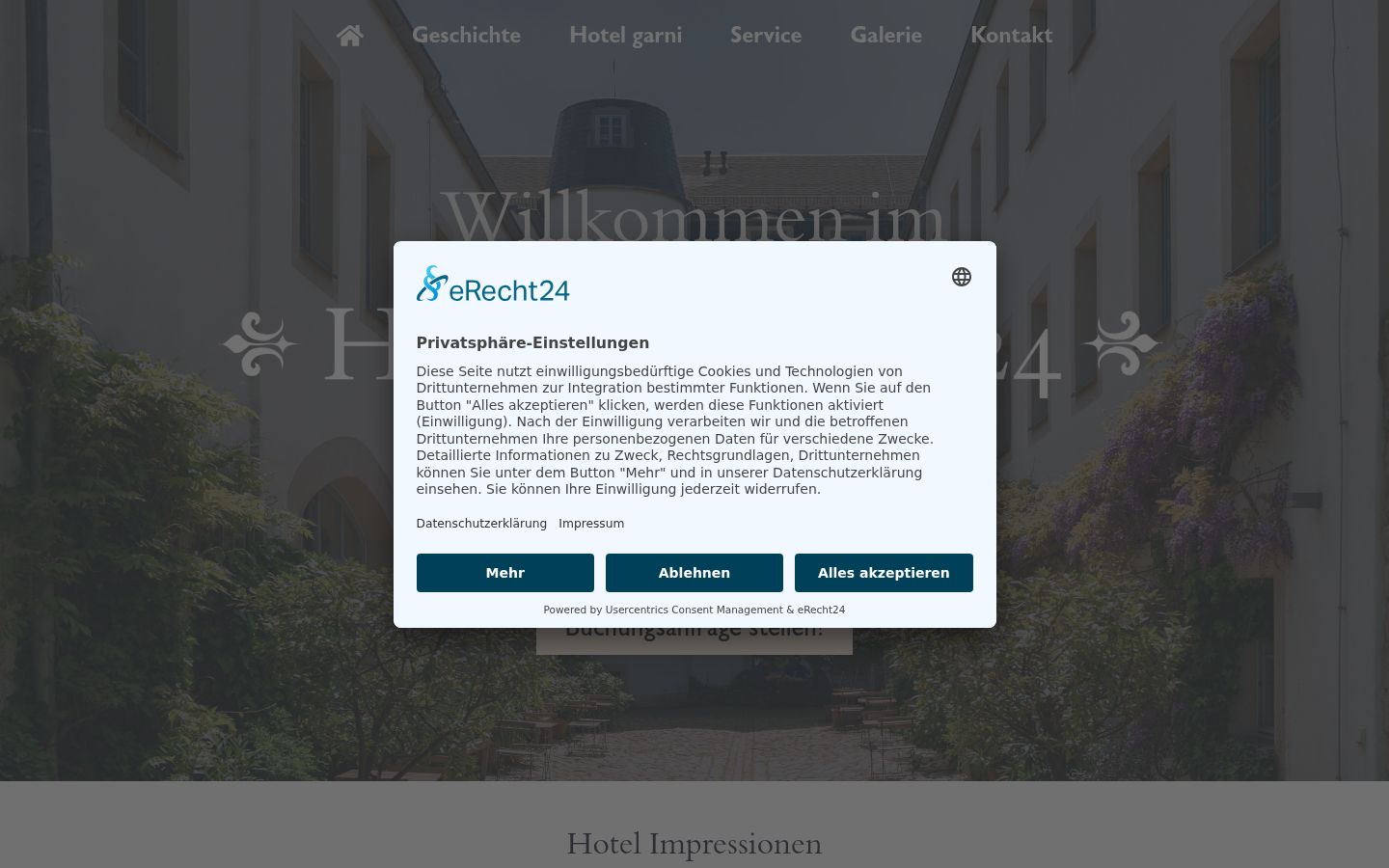 Screenshot of the consent banner shown before any interaction