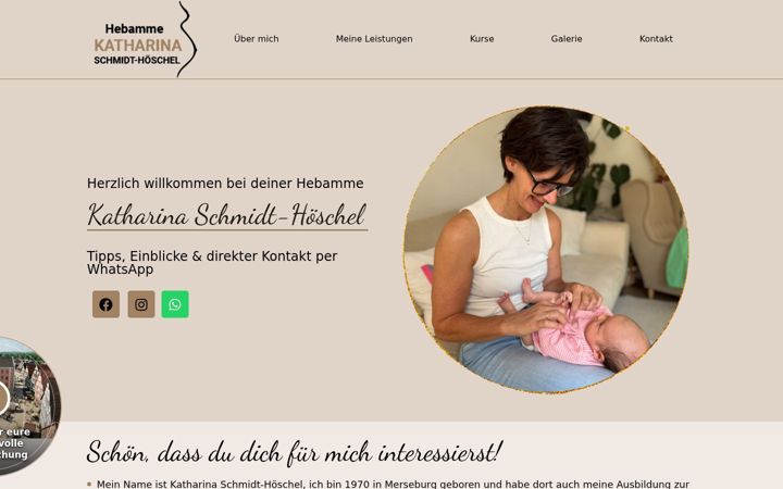 Screenshot of hofgeismar-hebamme-katharina.de
