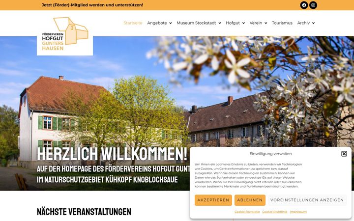 Screenshot of hofgut-guntershausen.de