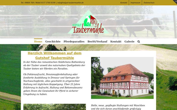 Screenshot of hofgut-taubermuehle.de