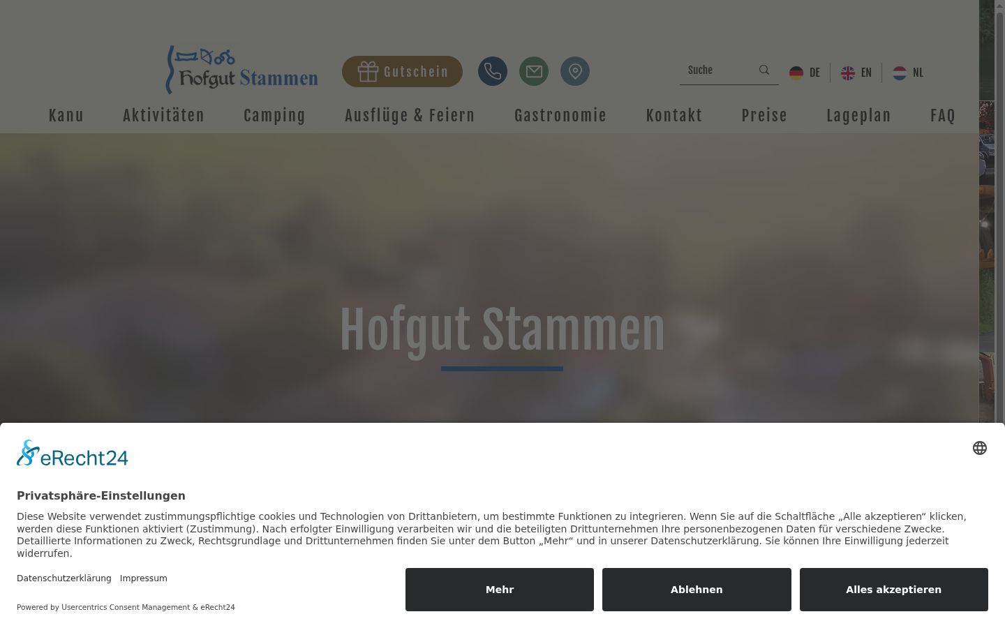Screenshot of the consent banner shown before any interaction