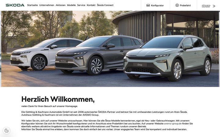 Screenshot of hofheim.skoda-auto.de