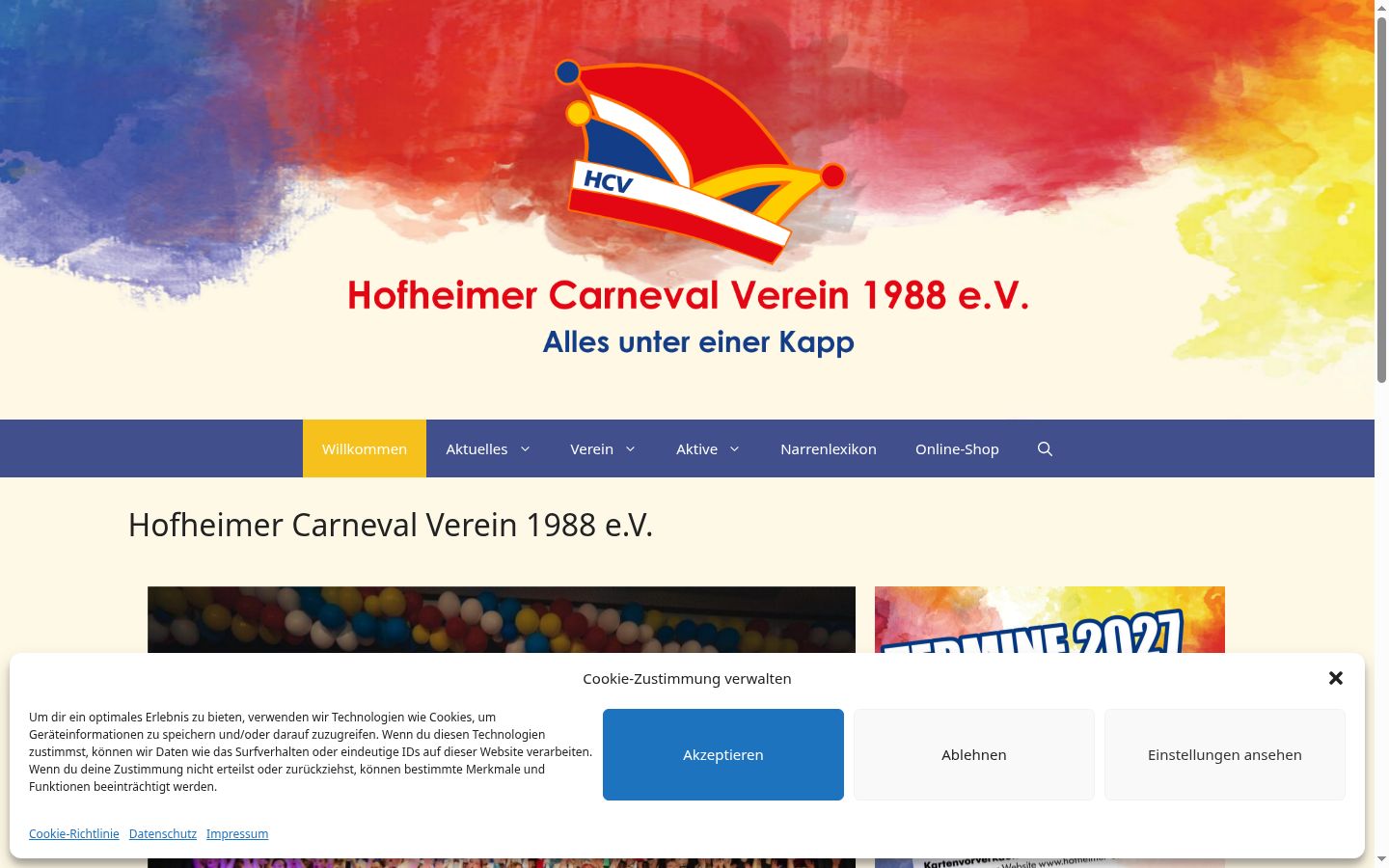 Screenshot of the consent banner shown before any interaction