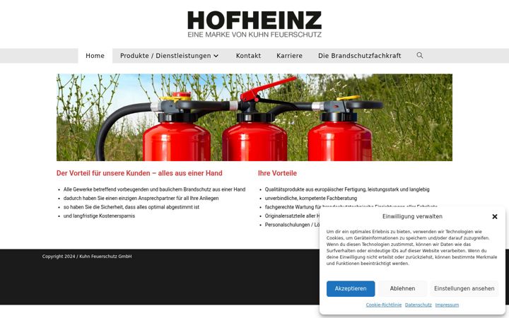 Screenshot of hofheinz-brandschutztechnik.de
