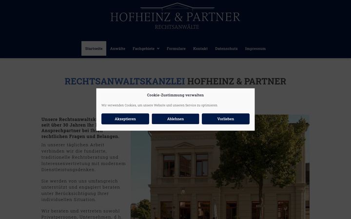 Screenshot of hofheinz-partner.de