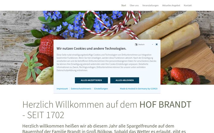 Screenshot of hofladen-brandt.de