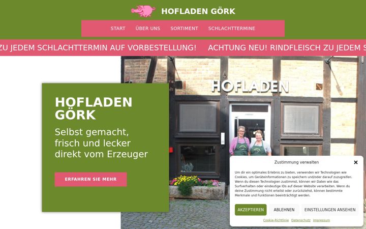 Screenshot of hofladen-goerk.de