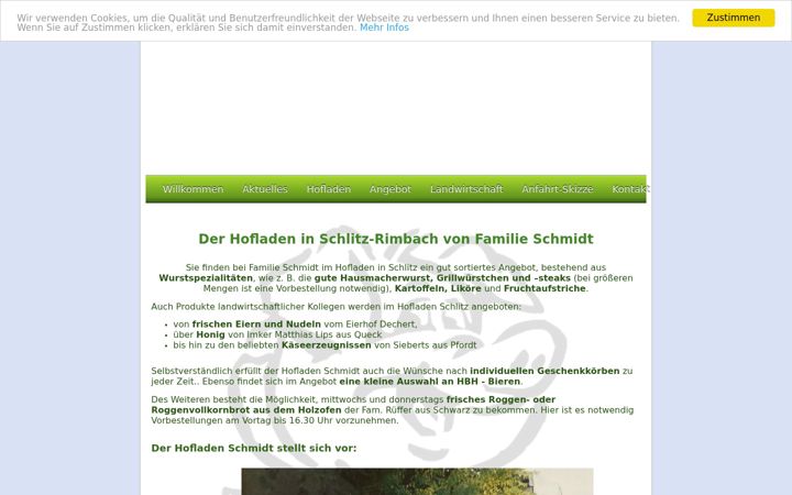 Screenshot of hofladen-schmidt.de
