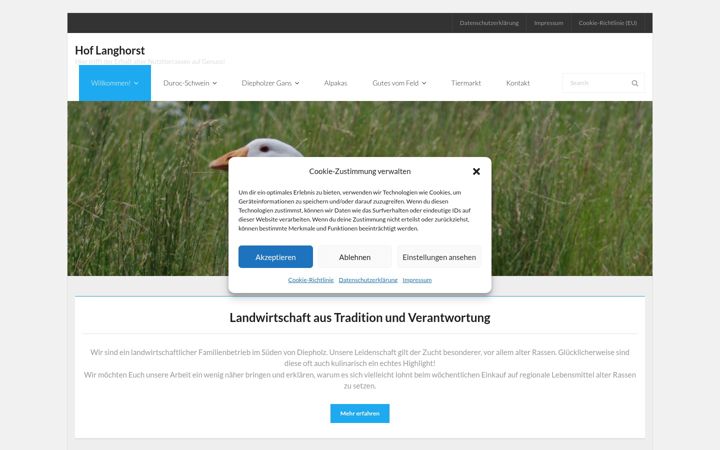 Screenshot of hoflanghorst.de