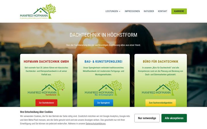 Screenshot of hofmann-dachtechnik.com