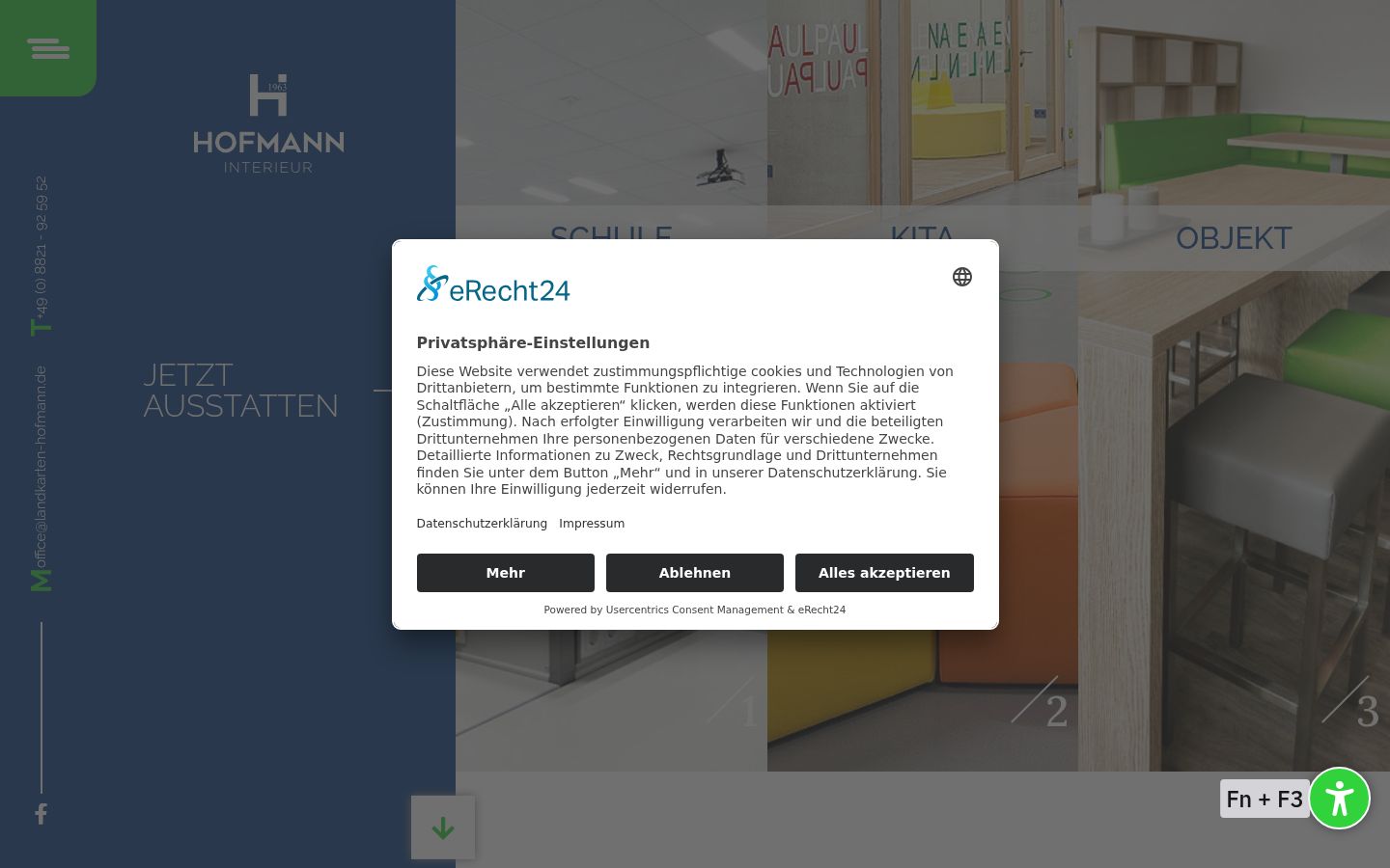 Screenshot of the consent banner shown before any interaction