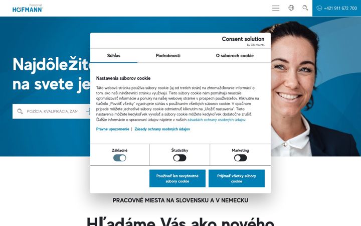 Screenshot of hofmann-personal.sk