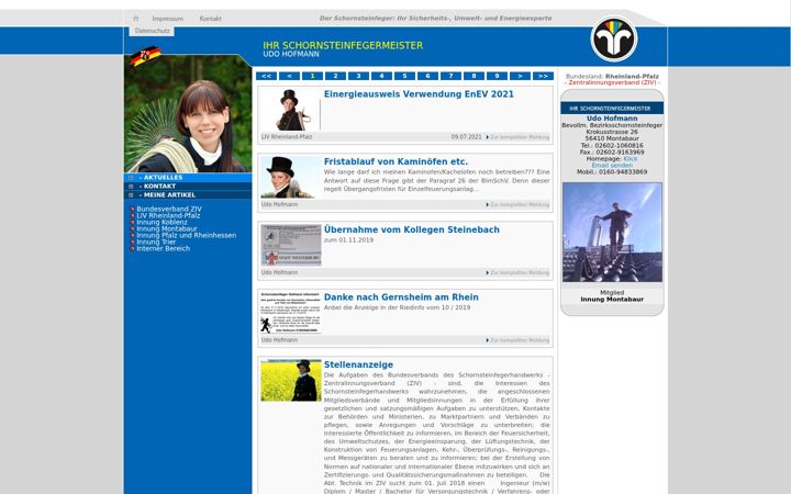 Screenshot of hofmann-schornsteinfeger.de