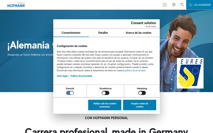 Screenshot of hofmannpersonal.es