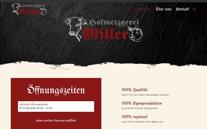 Screenshot of hofmetzgerei-miller.de