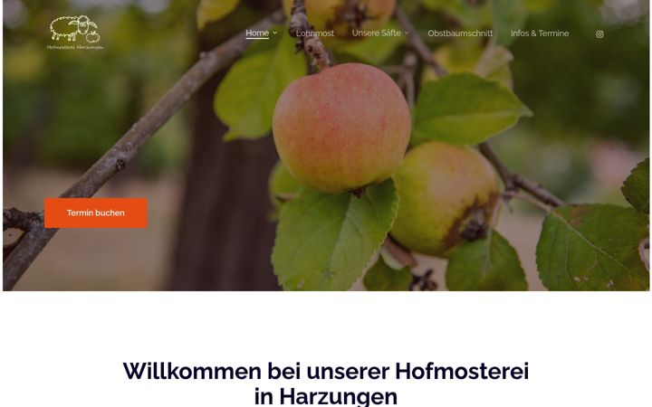 Screenshot of hofmosterei-harzungen.de
