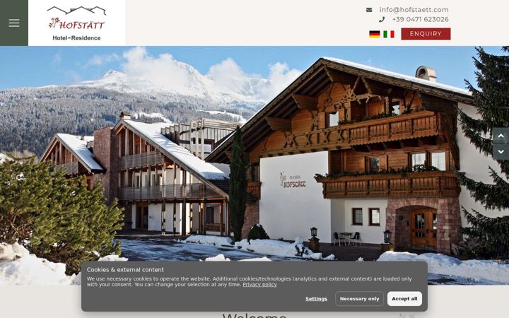 Screenshot of hofstaett.com
