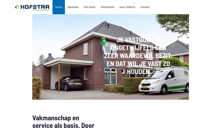 Screenshot of hofstraschilders.nl
