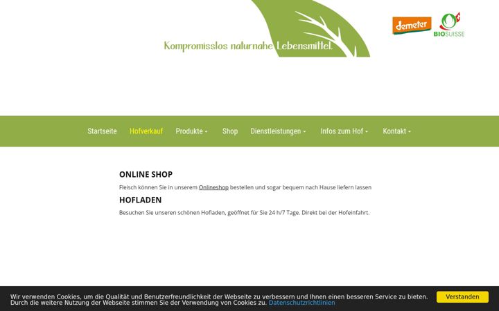 Screenshot of hofverkauf.ch
